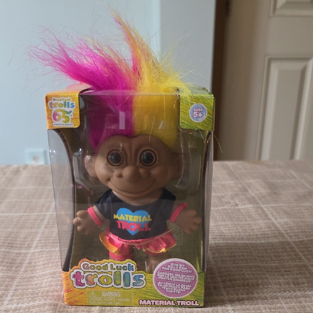 Material Troll with Pink and Yellow Hair
